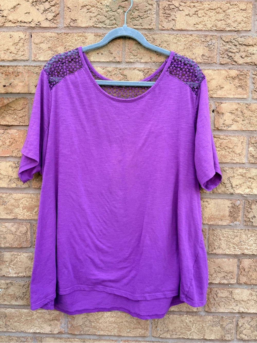 🌿4/$25 • Addition Elle Crochet Shoulder Short-Sleeve Top